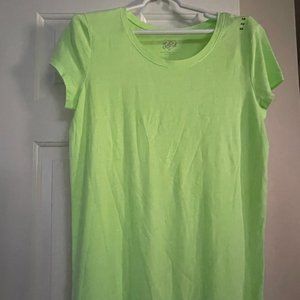 Justice Junior Girls Neon Lime Green Basic Tee Shirt Top Size 20 New with Tags